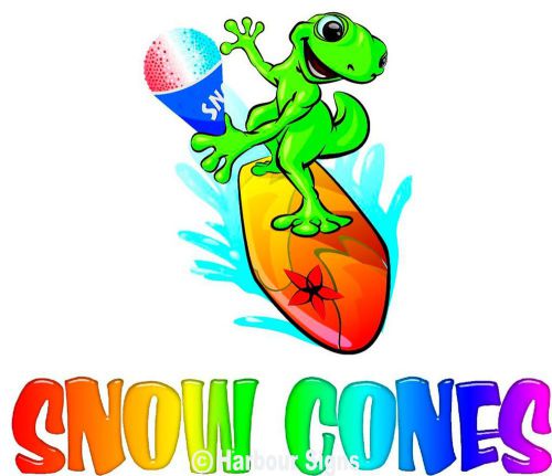 Snow Cones Sno Kones Cart Trailer Concession  Decal 14&#034;