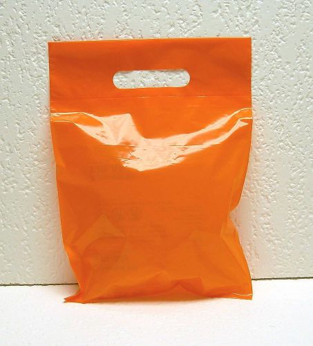 100 qty 12&#034;x15&#034; orange premium glossy low density plastic merchandise bags for sale