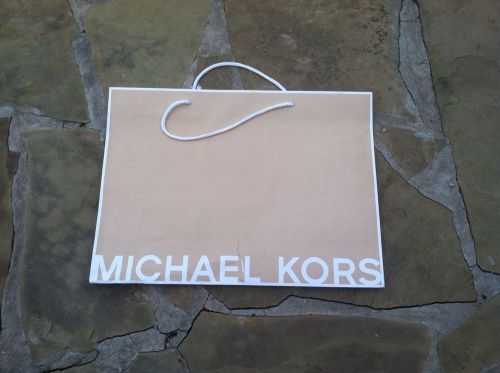 Michael Kors Paper Shopping Bag, Khaki 19&#034;x14&#034;x6&#034; Great For Display