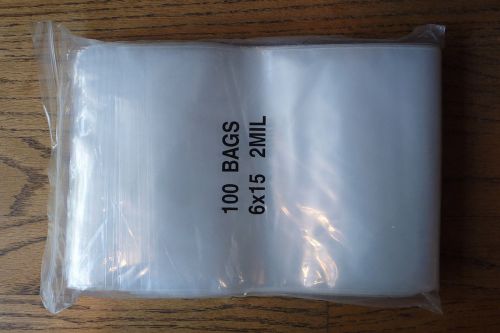 6x15 2Mil Plastic Ziplock Bags (100)