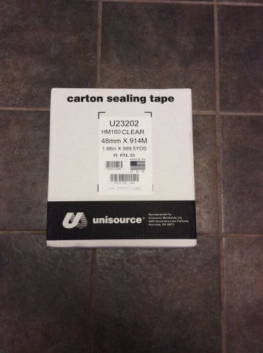 Unisource 6 pk 1.88&#034; x 999.5 yd clear shipping carton sealing hot tape usa made! for sale