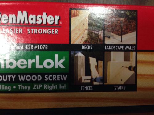 New!fasten master timberlok heavy duty wood screws 8&#034;_50ct_black_ hex head for sale