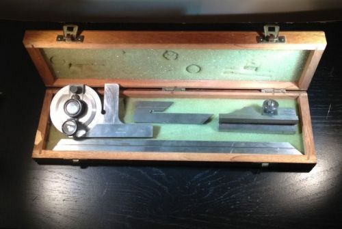 Vintage Helios Inox Protractor 12&#034; Blade Machinist Fowler Precision Tool Germany