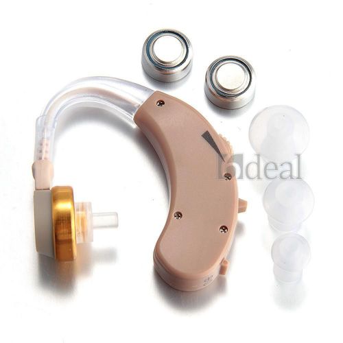 Mini Behind the Ear Deaf Hearing Aid Aids Kit Adjustable Sound Amplifier