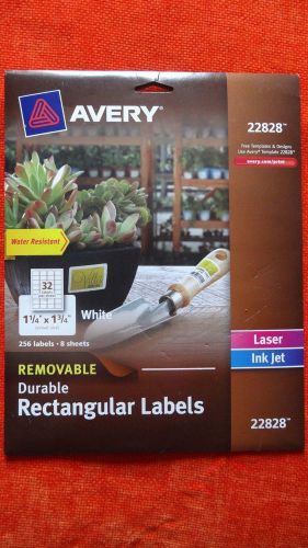 Avery 22828 Removable Water Resistant Labels, Rectangle, 1-1/4&#034; x 1-3/4&#034;, 256/PK