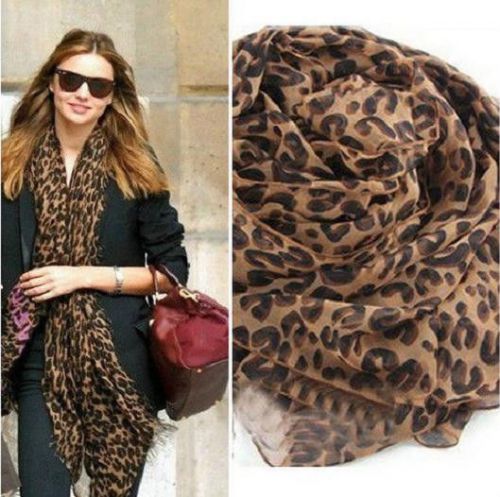 2015 Fashion Noble Women&#039;s Leopard Long Soft Wrap Lady Shawl Silk Chiffon Scarf