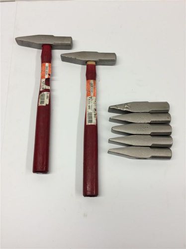 7pc stanley usa forged masonry welding metal hammer head hickory handle lot for sale