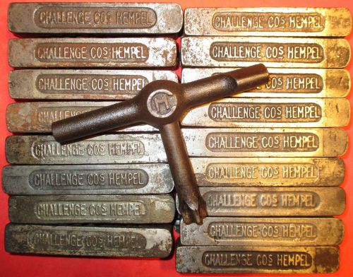 17 Challenge Hempel Jumbo Quoins With Key All Tested Letterpress Chase Lock Up
