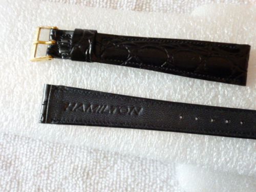 Vintage Hamilton extra long 18 mm width leather band is in mint condition.