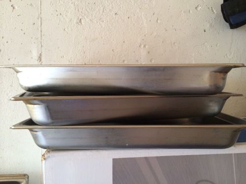 3 stainless steel full size 2 1/2 inch deep steam table pans