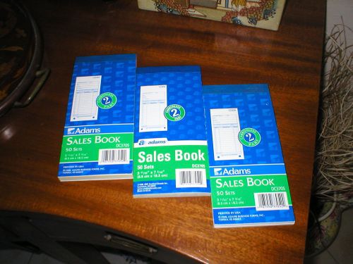 Lot of 3 Adams Carbonless 2 part Sales Book 50 sets each/DC3705