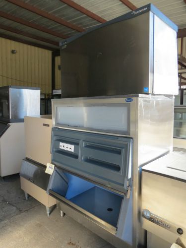 Used scotsman 1500 lb. remote ice cuber with 1300 lb. follett ice bin for sale
