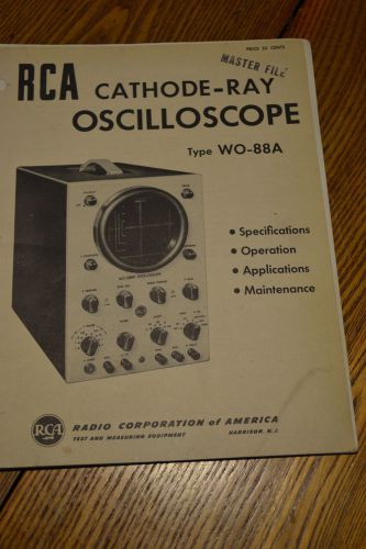 Rare Vtg. Rca Factory Manual Cathode Ray Oscilloscope Type WO 88A Ham Radio