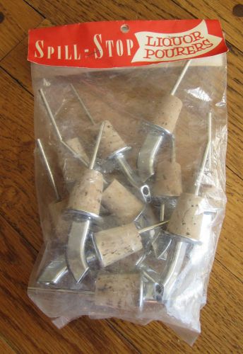New in Package Vintage Spill-Stop Liquor Pourers - Set of 12 - Melrose Park, IL