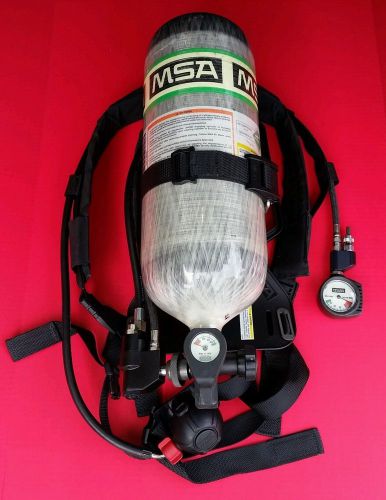 Msa airhawk scba complete w/ h-60 cylinder, respirator / mask &amp; case! for sale