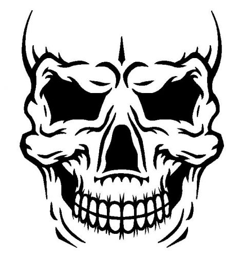 Skull face DXF file for CNC laser, plasma cutter,or router