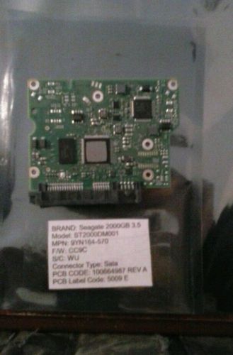 PCB ST2000DM001, Seagate 2000GB 3.5 Sata P/N: 9YN164-570, 100664987 REV A