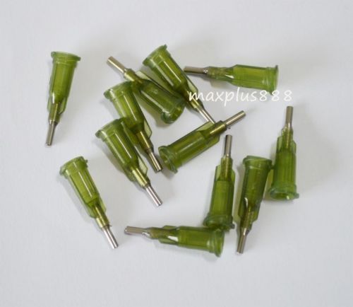 150pcs 1/4&#034;  blunt dispensing needles syringe needle tips 14gauge olive new for sale