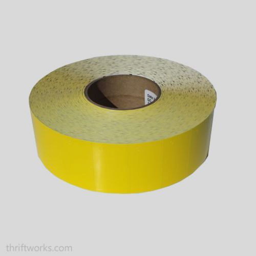 6 Rolls of 3,000 YELLOW Thermal Transfer Hang Tags 2.25&#034; x 1.25&#034; with 3&#034; Core