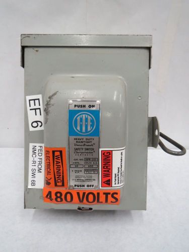 ITE NFR-351 VACU-BREAK NON-FUSIBLE 30A AMP 600V-AC 3P DISCONNECT SWITCH B252898