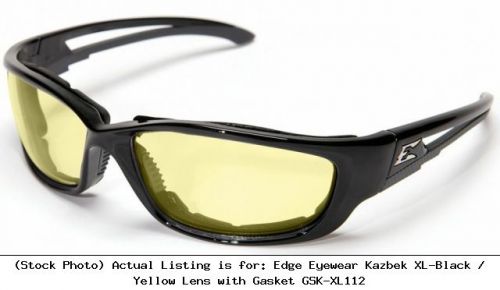 Edge eyewear kazbek xl-black / yellow lens with gasket gsk-xl112 safety glasses for sale