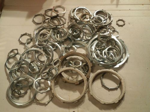 Large Mixed Lot of 100: New &amp; Used Electrical Conduit Locking Ring Size up to 4&#034;