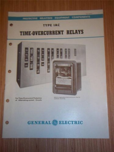 Vtg GE General Electric Catalog~Type IAC Time-Overcurrent Relays~1948~Brochure