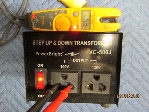 Used PowerBright VC500J Transformer Step Up-Down 500 Watt Japan 100 or 120 Volt
