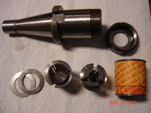 Nmtb40 devlieg microbore c8 collet holder  with collets &amp; trust bearing for sale
