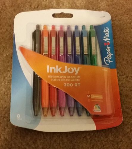 PaperMate InkJoy 300 RT Retractable Assorted Inks 8 Medium Point Ball Point Pens