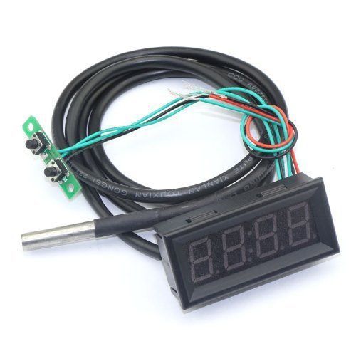18b20 probe fahrenheit scale 0.56&#034; digital voltage temp gauge car clock 3in1 for sale
