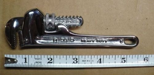 Ridgid 6&#034; Vintage Chrome Plated Adjustable Pipe Wrench
