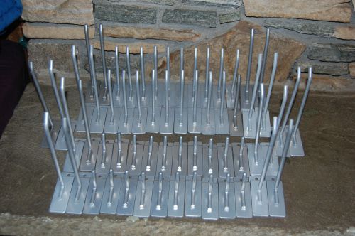 SET OF 60 SLATWALL DISPLAY CASE HOOKS 20 1&#034; AND 20 4&#034; AND 20 6&#034; LONG