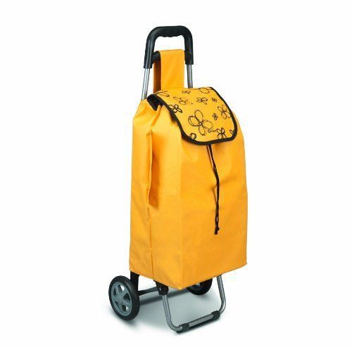 Wire world daphne yellow folding rolling wheeled trolley shopping cart bag for sale