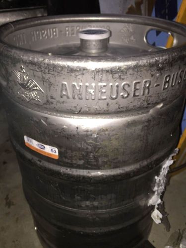 15.5 GALLON STAINLESS STEEL EMPTY ANHEUSER BUSCH BEER KEG, HOME BREW ,BBQ