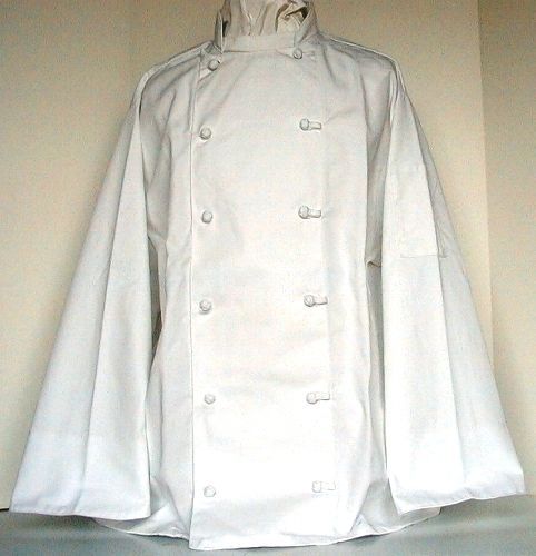 Fame fabrics kitchen krew executive chef coat long sleeve white xl 12 buttons for sale