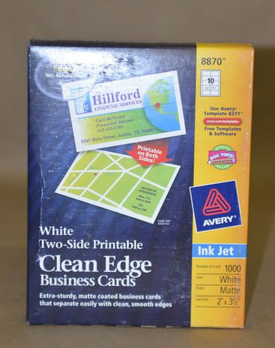 AVERY 8870 Ink Jet 1000 Two Sided Clean Edge Printable Business Cards