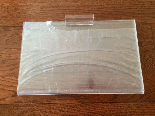 Store Displays 2 NEW ACRYLIC SIGN HOLDER 11&#034; WIDE x 7&#034; TALL FITS SLATWALL