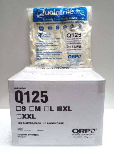 Qualatrile xc nitrile gloves by qrp gloves class 100 (iso 5) 1cs w/10bags of 100 for sale
