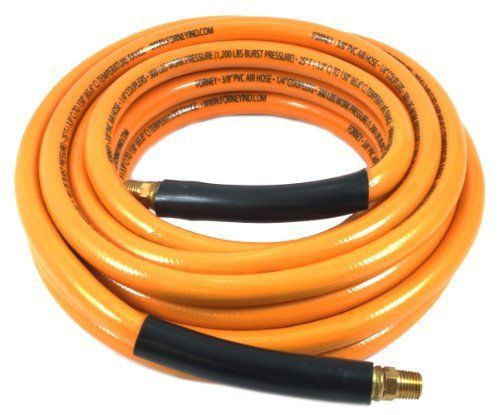 Forney 75410 Air Hose  Yellow PVC with 1/4-Inch Male NPT Fittings On Both Ends