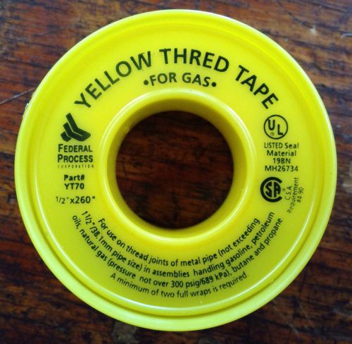 Yellow propane, natural gas line teflon tread seal tape ul listed for sale