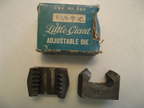PIPE  DIES   1 1/4&#034; - 7  NC- TWO USED   (NOS)- MADE BY GREENFIELD LITTLE GIANT