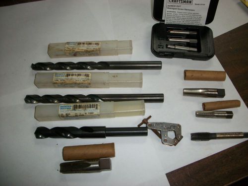 LOT OF SEVEN USED TAPS AND DRILL BITS