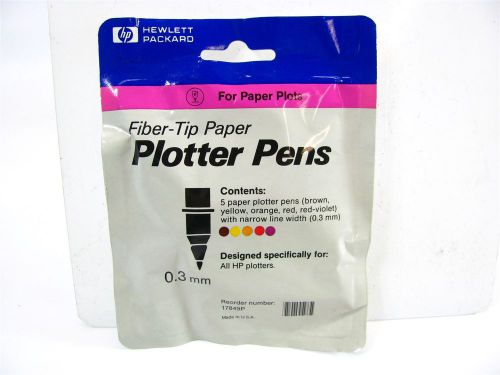 HP 17849P Genuine Fiber-Tip Paper Plotter Pens .03mm Multi-Color 5-Pack *New*