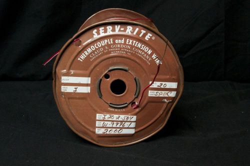 Watlow serv-rite j20-2-504 thermocouple/extension wire 20awg 2000 ft for sale