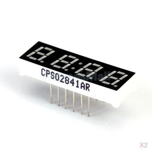 2x 10pcs 0.28&#034; inch 4 digit red led display common cathode with time display for sale