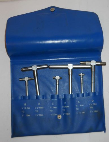 Telescoping gages,  6 piece set, 5/16&#034;-6&#034;, made in korea, plastic holder, good! for sale