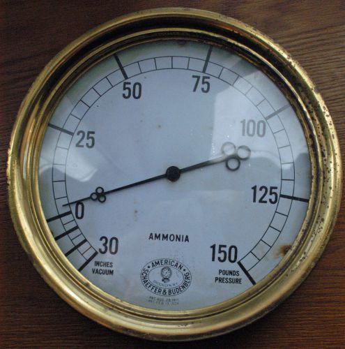 Ammonia Pressure Gauge by American Schaeffer &amp; Budenberg Big 10 Inches Diameter