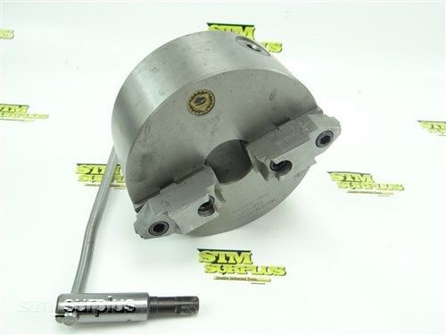 Bison 6&#034; 2 jaw lathe chuck  flat back + key for sale