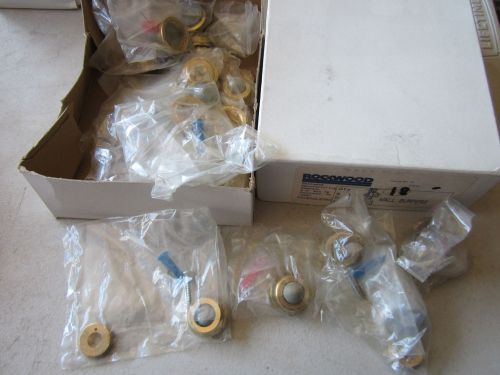 Lot / 18 Rockwood 430 Polished Brass Small Wall Bumpers NOS